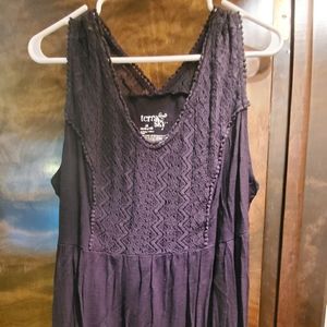 Terra & Sky black sleeveless top 1x (16-18)